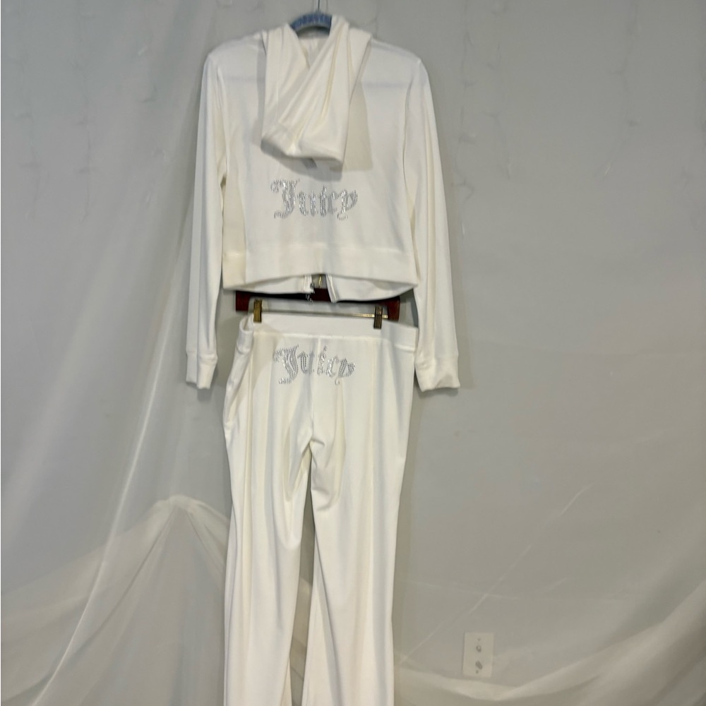 White Juicy Couture Women's 2 Piece Tracksuit Set